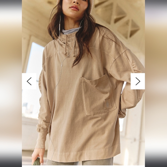 FP Movement by Free People Tops - FP Movement by Free People Oversized Tan Pullover with Pocket